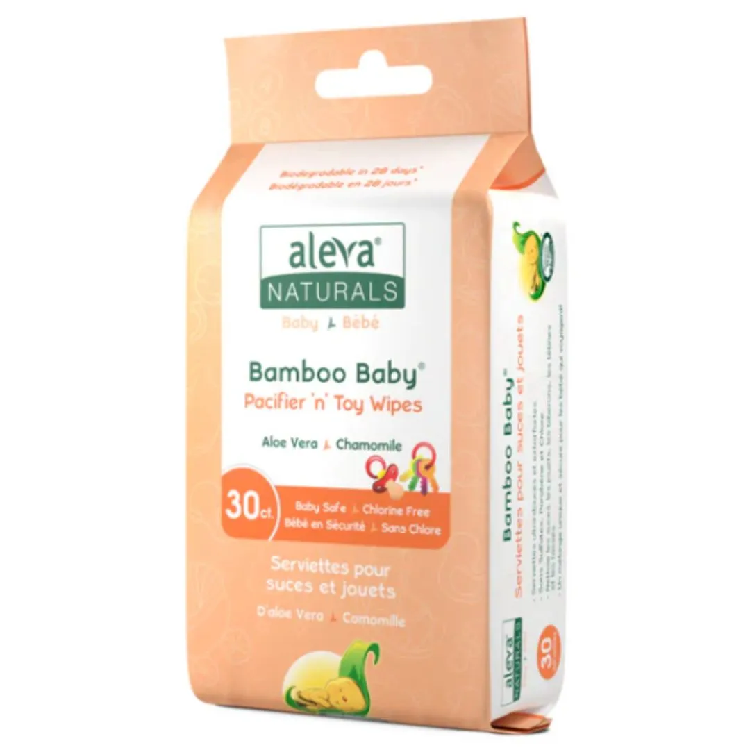 Aleva Naturals Bamboo Baby Pacifier & Toy Wipes (30 ct)