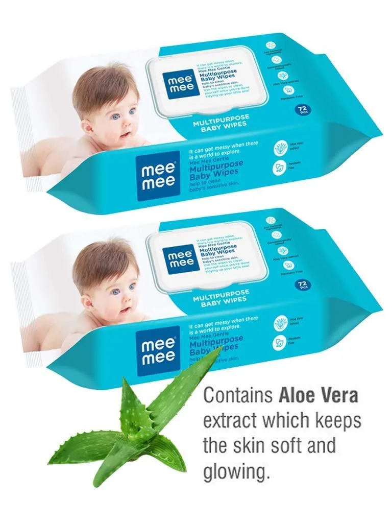 Baby Gentle Aloe Vera Premium Wet Wipes With Lid Pack (Pack of 4)