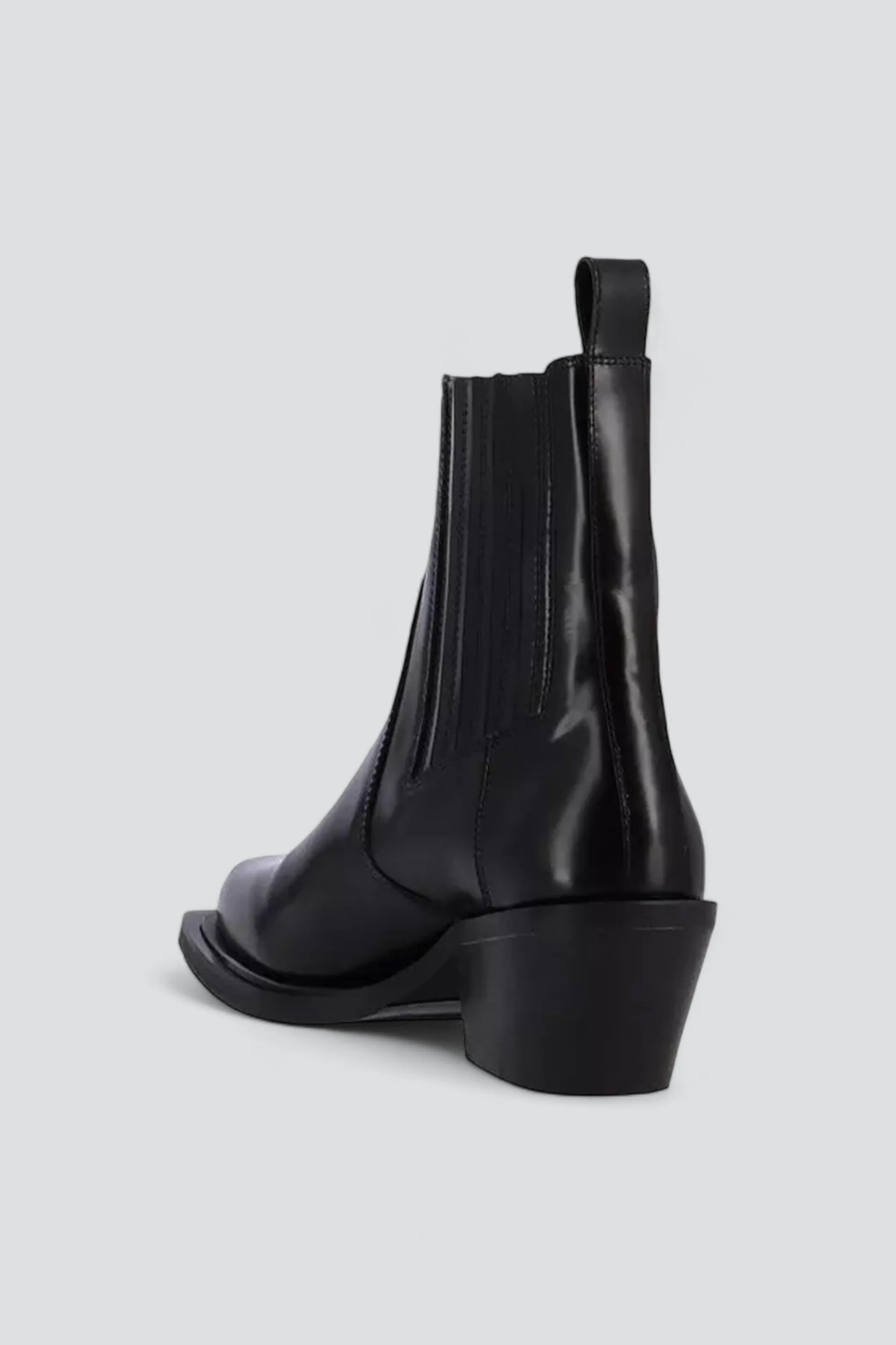 Black Leather Denver Ankle Boots