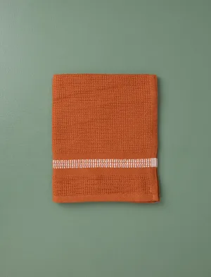 Block Rib Hand Towel // Russet