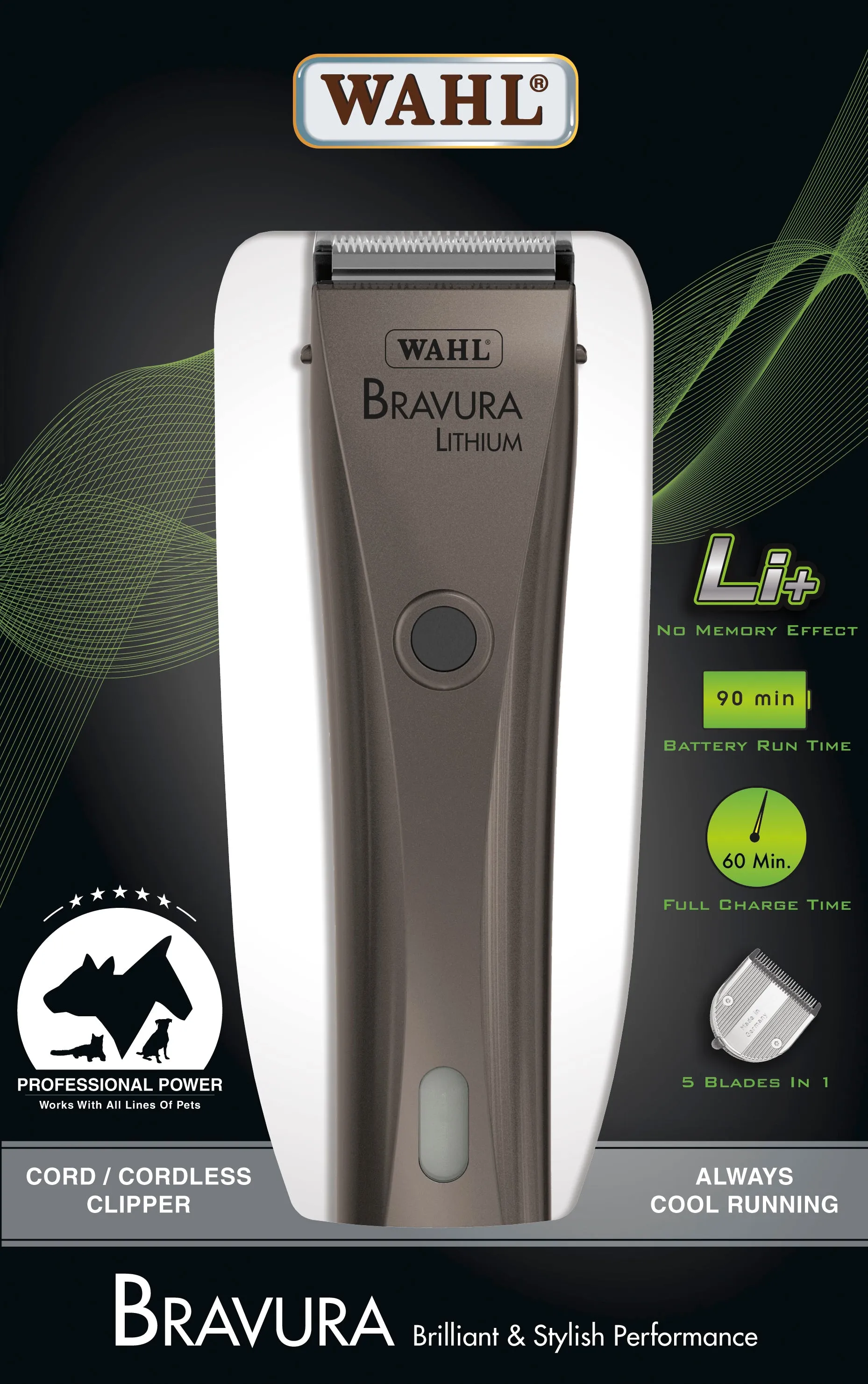 Bravura Lithium Ion Clipper - Gunmetal