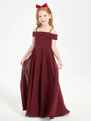 Chic Junior Bridesmaid Dresses Off the Shoulder Cabernet