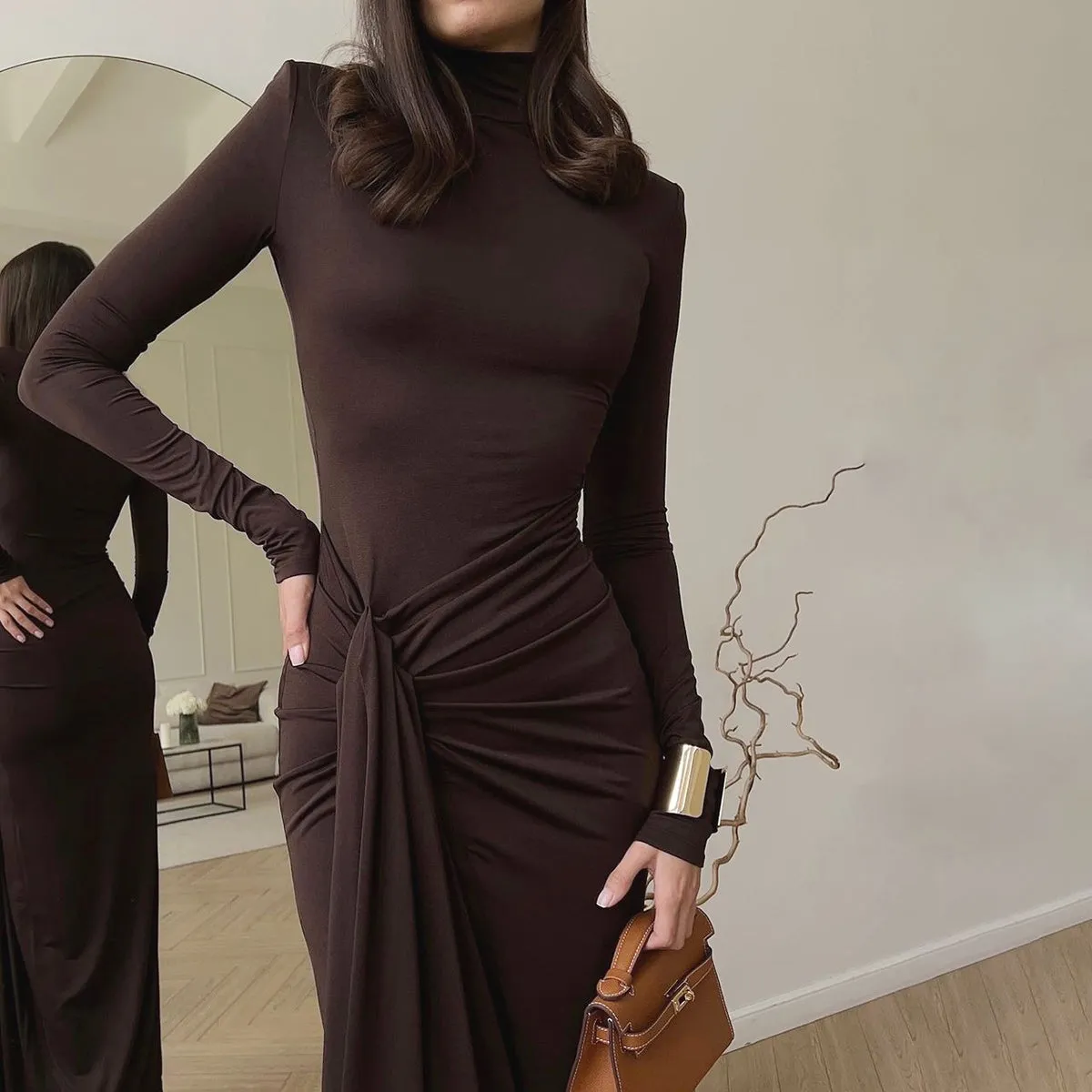 Dallas Long Sleeve Slit Dress