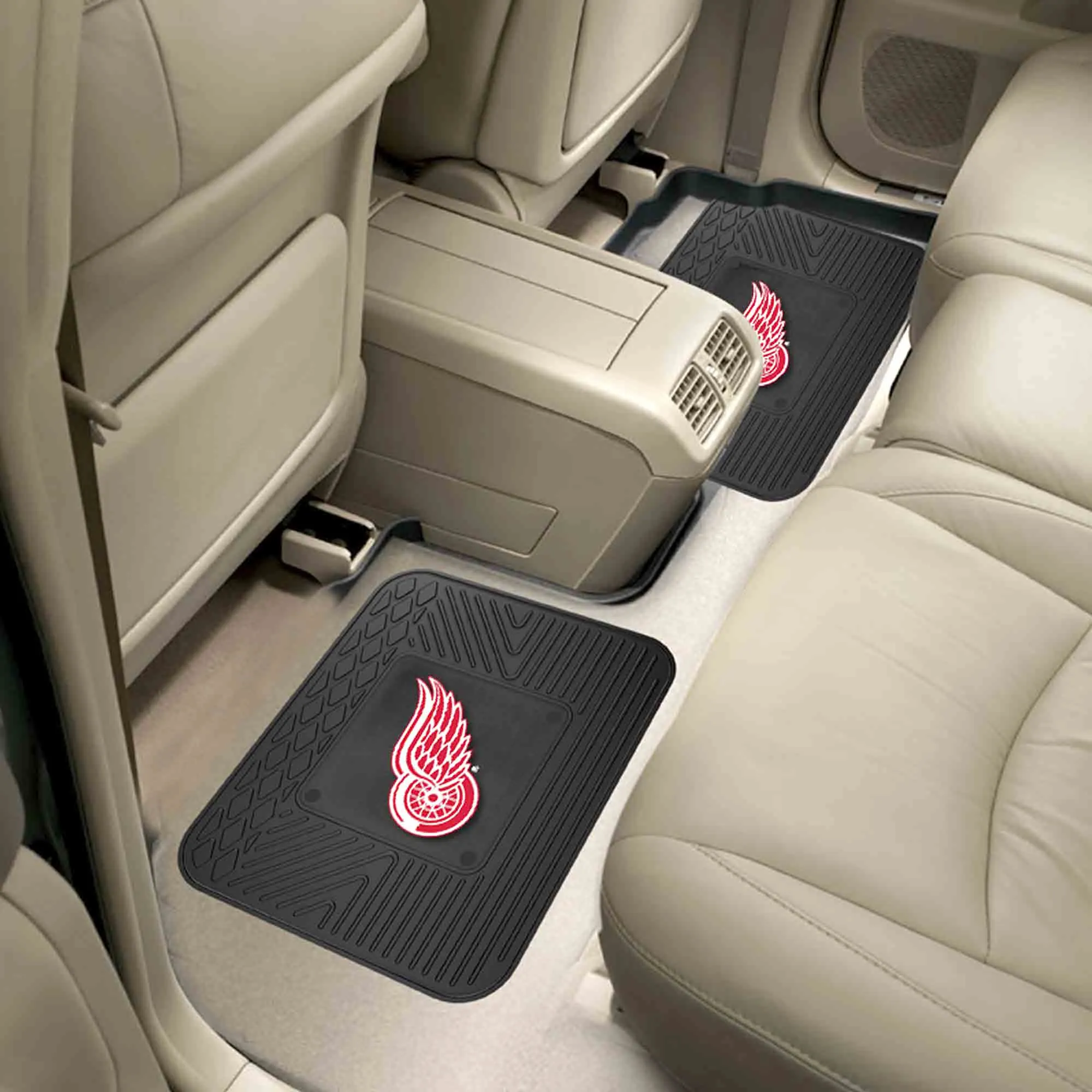 Detroit Red Wings Back Seat Car Utility Mats - 2 Piece Set