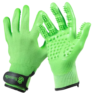 Extra-Large Green Deshedding Gloves by HandsOn Gloves