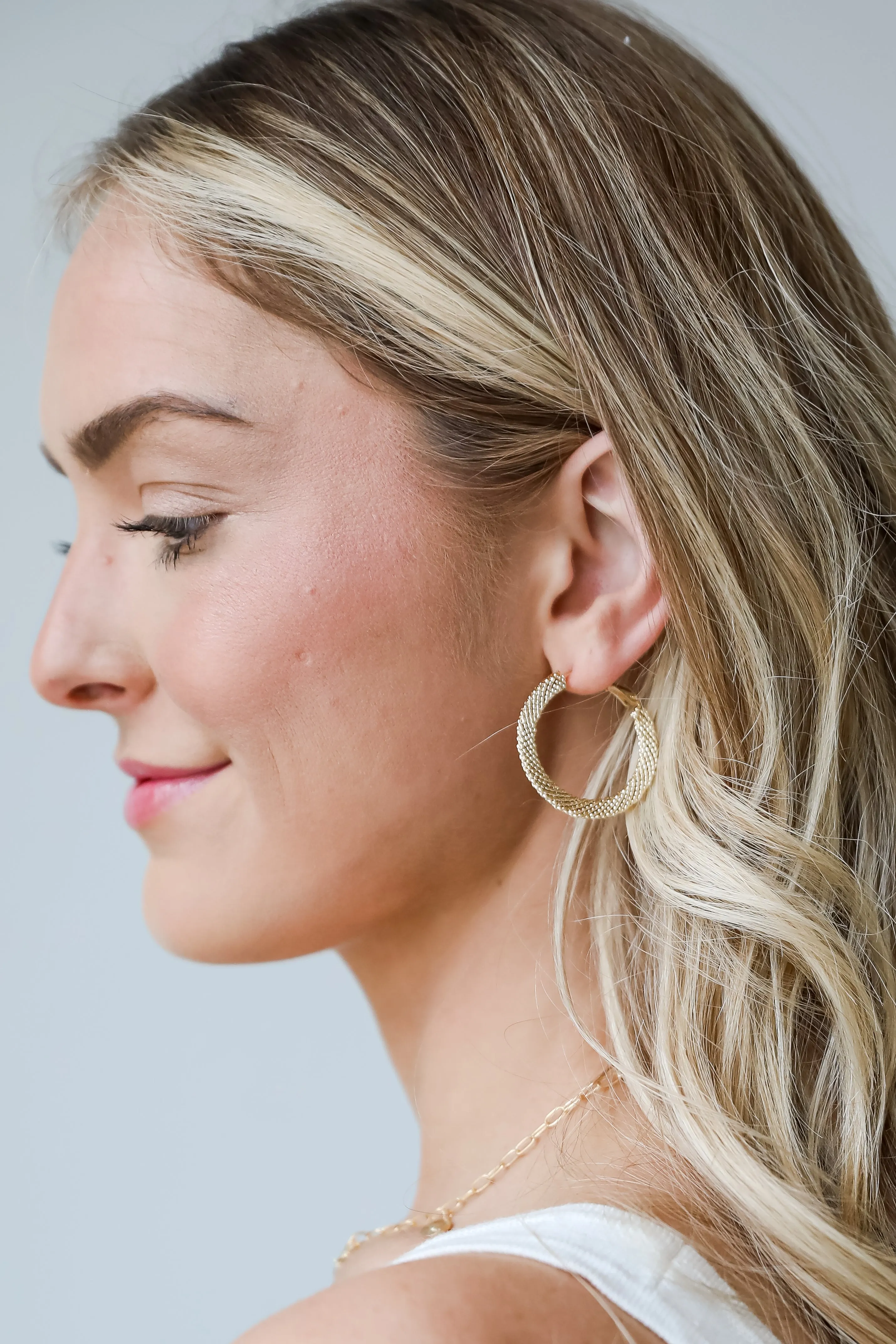 FINAL SALE - Demi Gold Textured Hoop Earrings