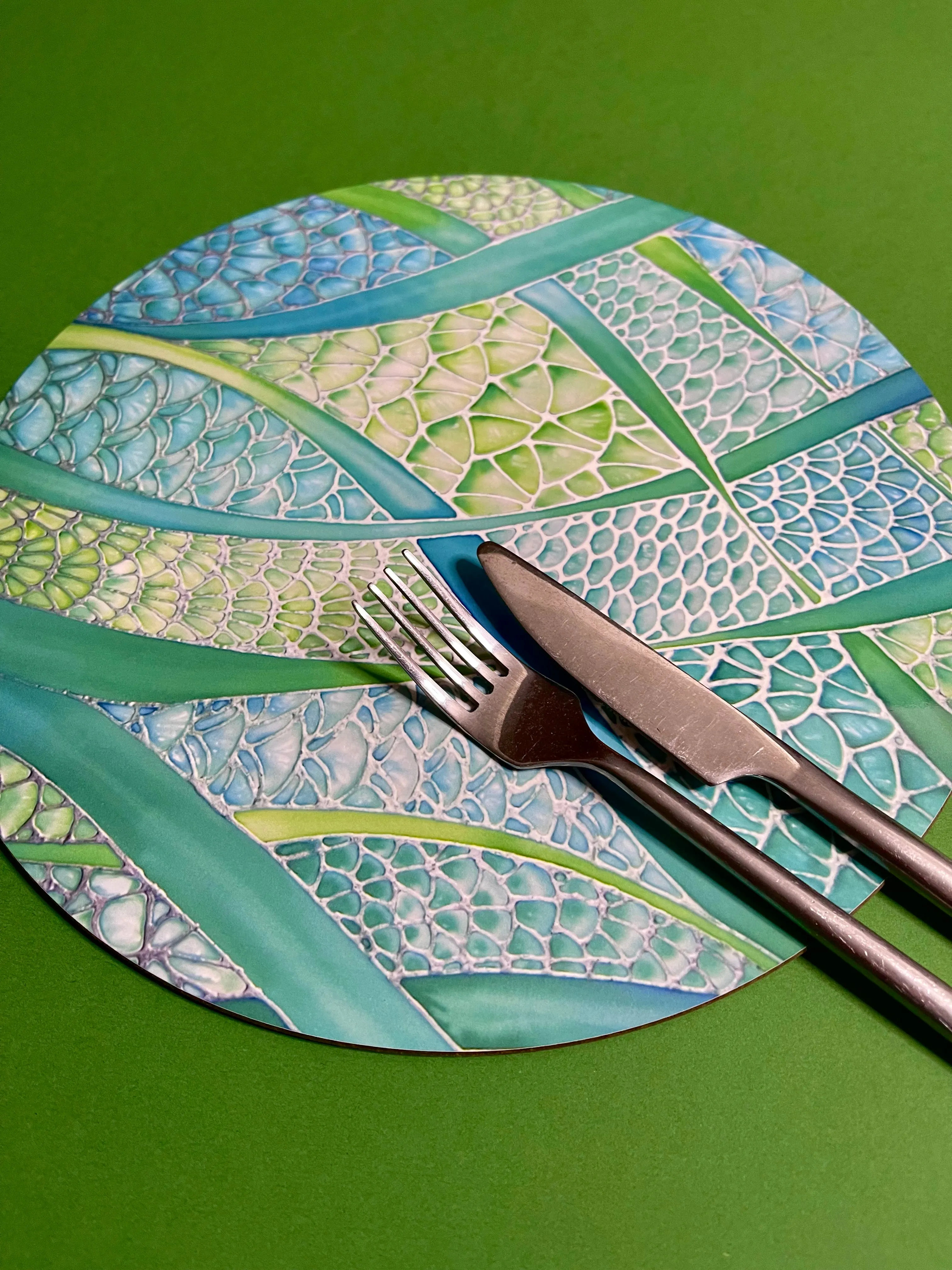 Green Green Glass Chopping Boards - Placemats & Coasters - Green Turquoise Table Mats