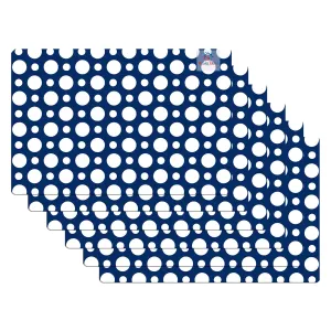 Heart Home Fridge Mats | PVC Blue & White Dot Print | Fridge Mat for Refrigerator | Fridge Placemats for Kitchen | Set of 6 | Multicolor