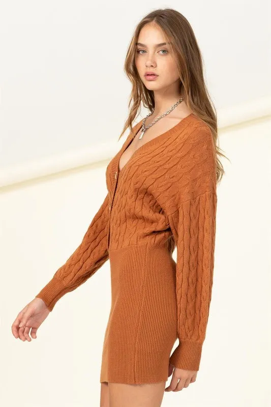 HYFVE Junior "Choose Chic" Cable-Knit Mini Dress