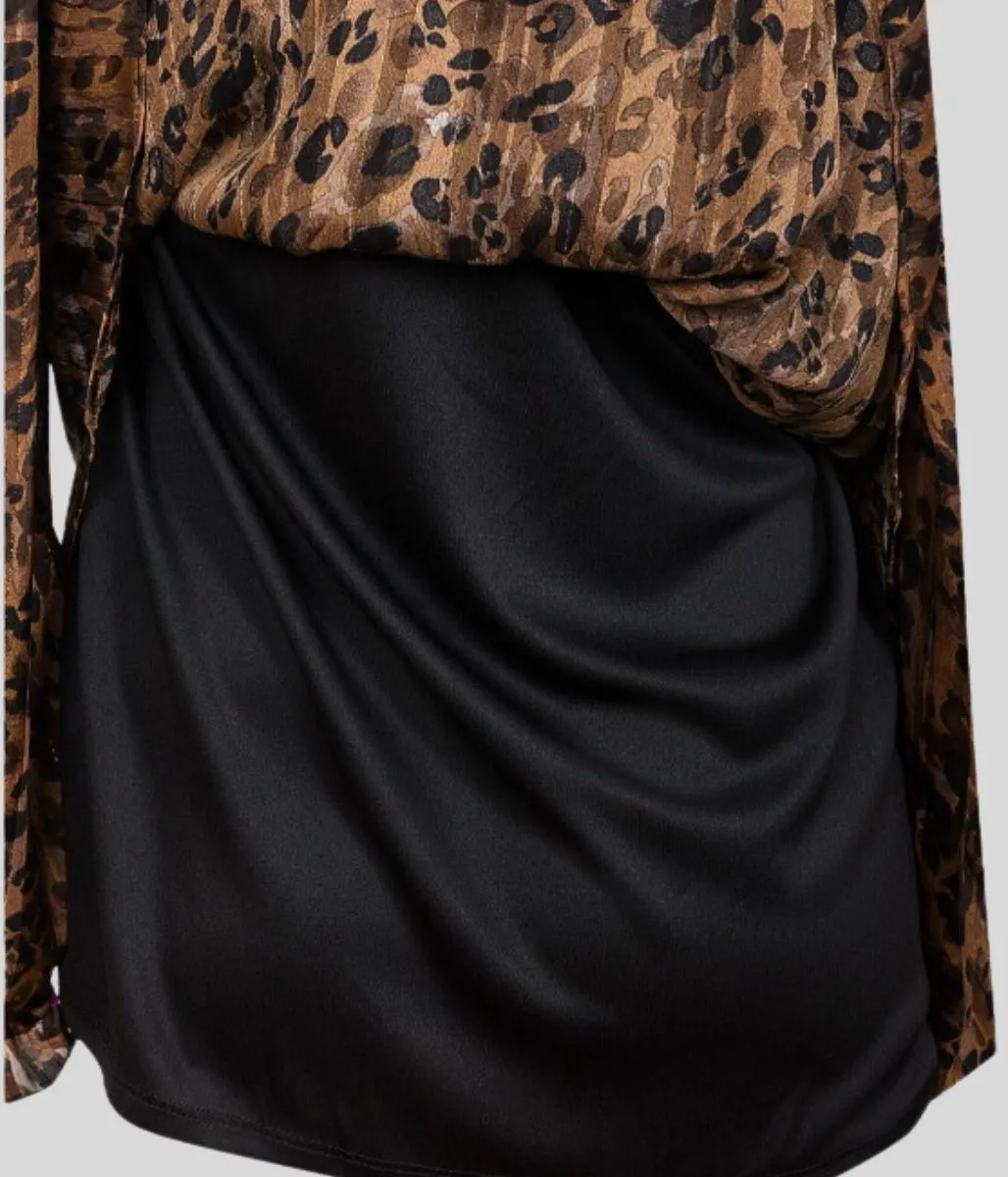 Leopard Print Metallic Top