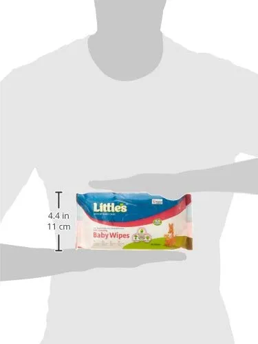 Little's Soft Cleansing Baby Wipes Lid, 80 Wipes (Pack of 2)