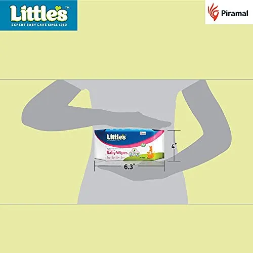 Little's Soft Cleansing Baby Wipes Lid, 80 Wipes (Pack of 2)