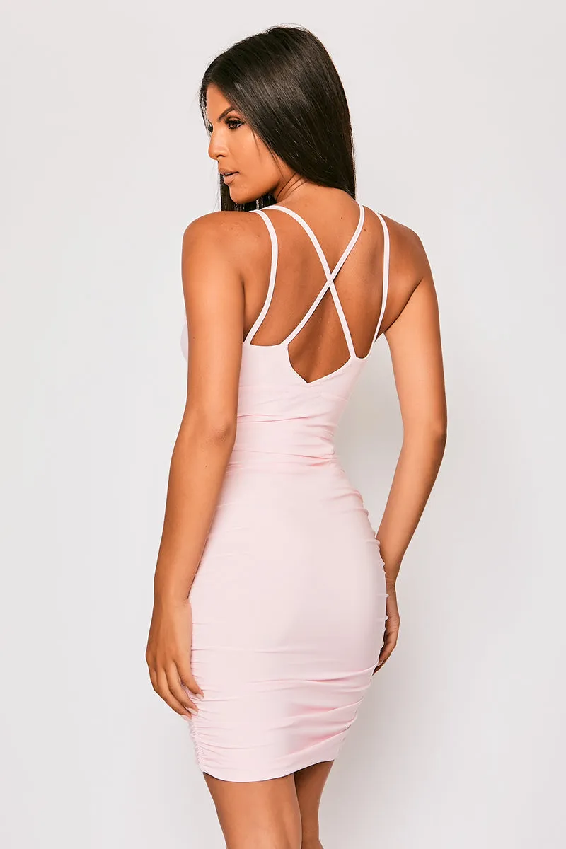 Meghann -  Baby Pink Slinky Bodycon Dress