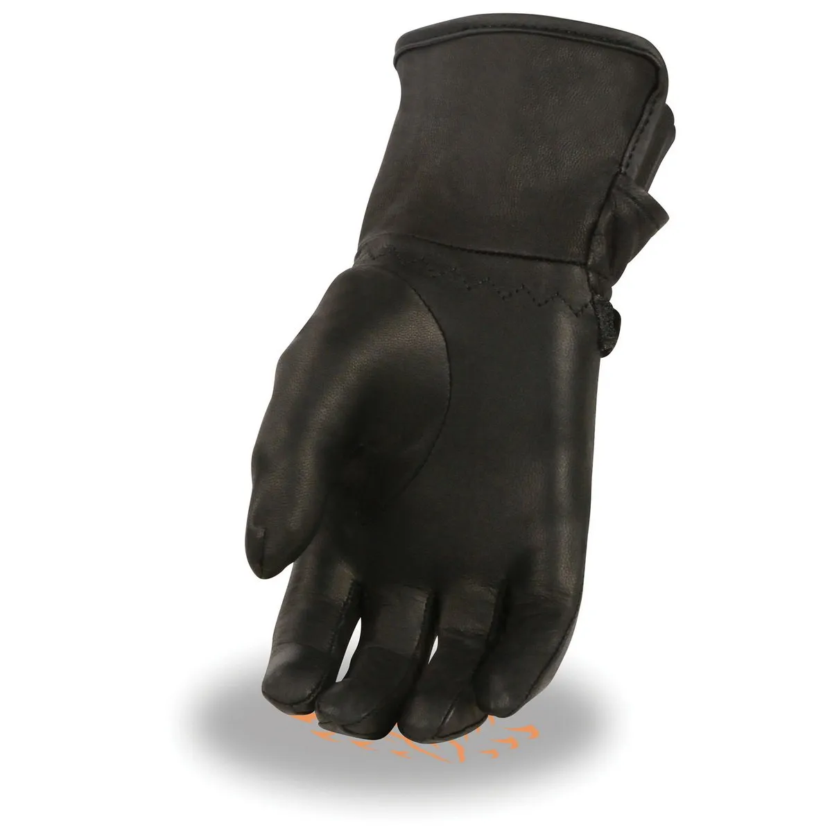 Milwaukee Leather MG7725 Women's Black Leather Gauntlet Motorcycle Gloves w/ Wrist Strap Closure