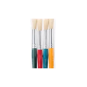 Paint Brush Jumbo Round Plastic Bristle Pk of 4