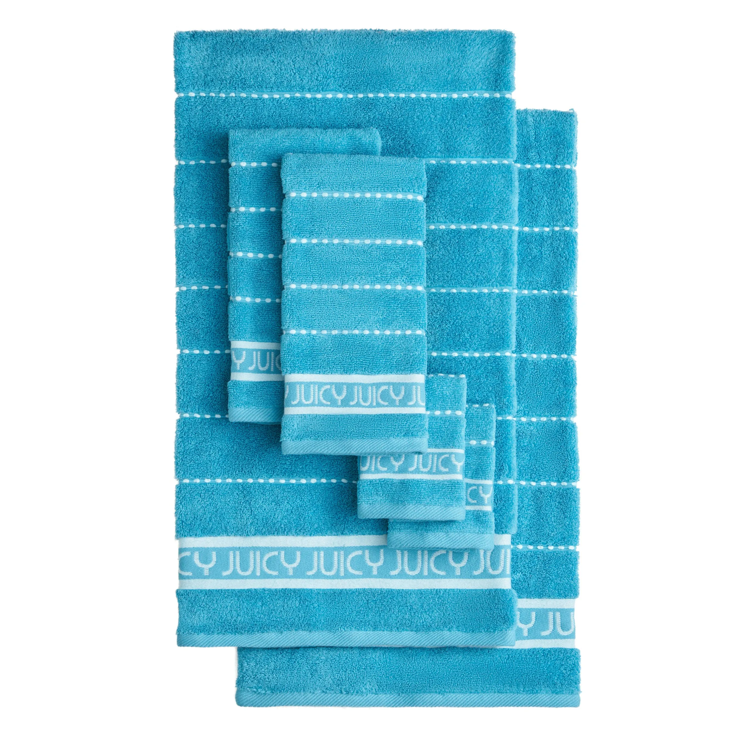 Plush Stripe Bath Towel Set