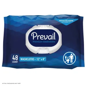 Prevail Adult Washcloths, Soft Pack, Aloe, Vitamin E, 12" x 8"