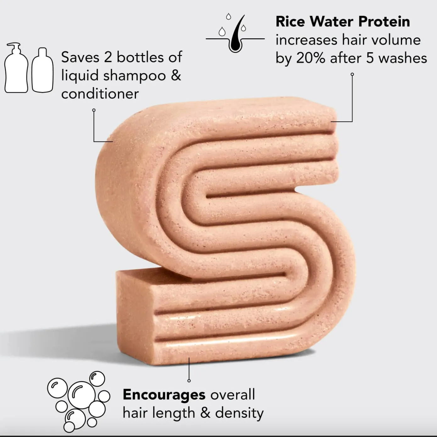 Protein Shampoo Bar, Rice Water | Kitsch