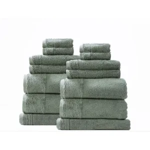 Renee Taylor Aireys 14 Piece Agave Bath Towel Pack