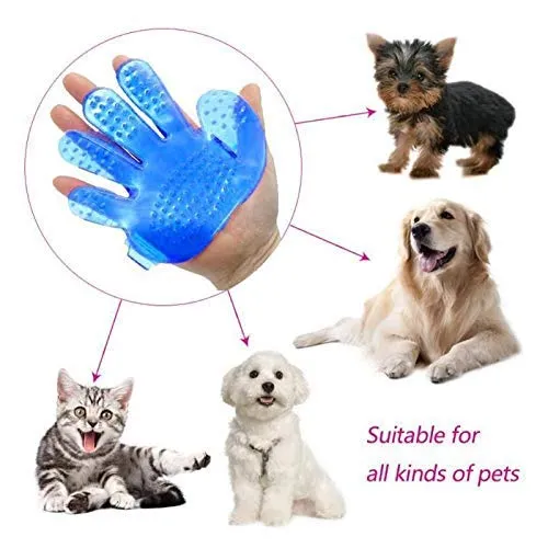 Rubber Pet Cleaning Massaging Grooming Glove Brush Safety for Pets from Mites / Lice / Ticks for Dog / Puppy / Kitten / Cat-Assorted Colour