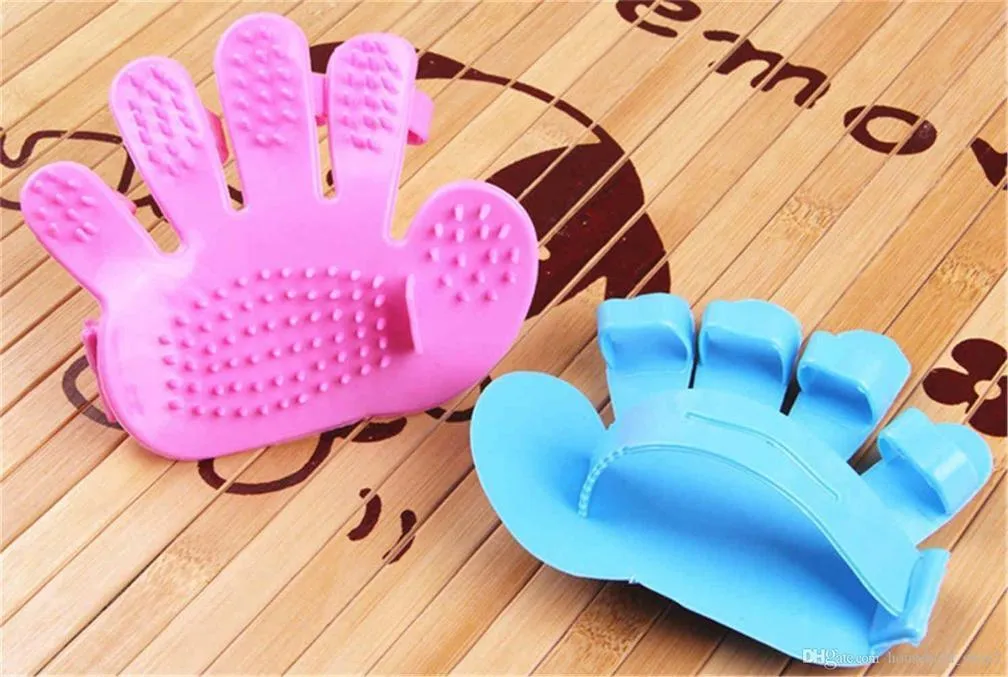 Rubber Pet Cleaning Massaging Grooming Glove Brush Safety for Pets from Mites / Lice / Ticks for Dog / Puppy / Kitten / Cat-Assorted Colour