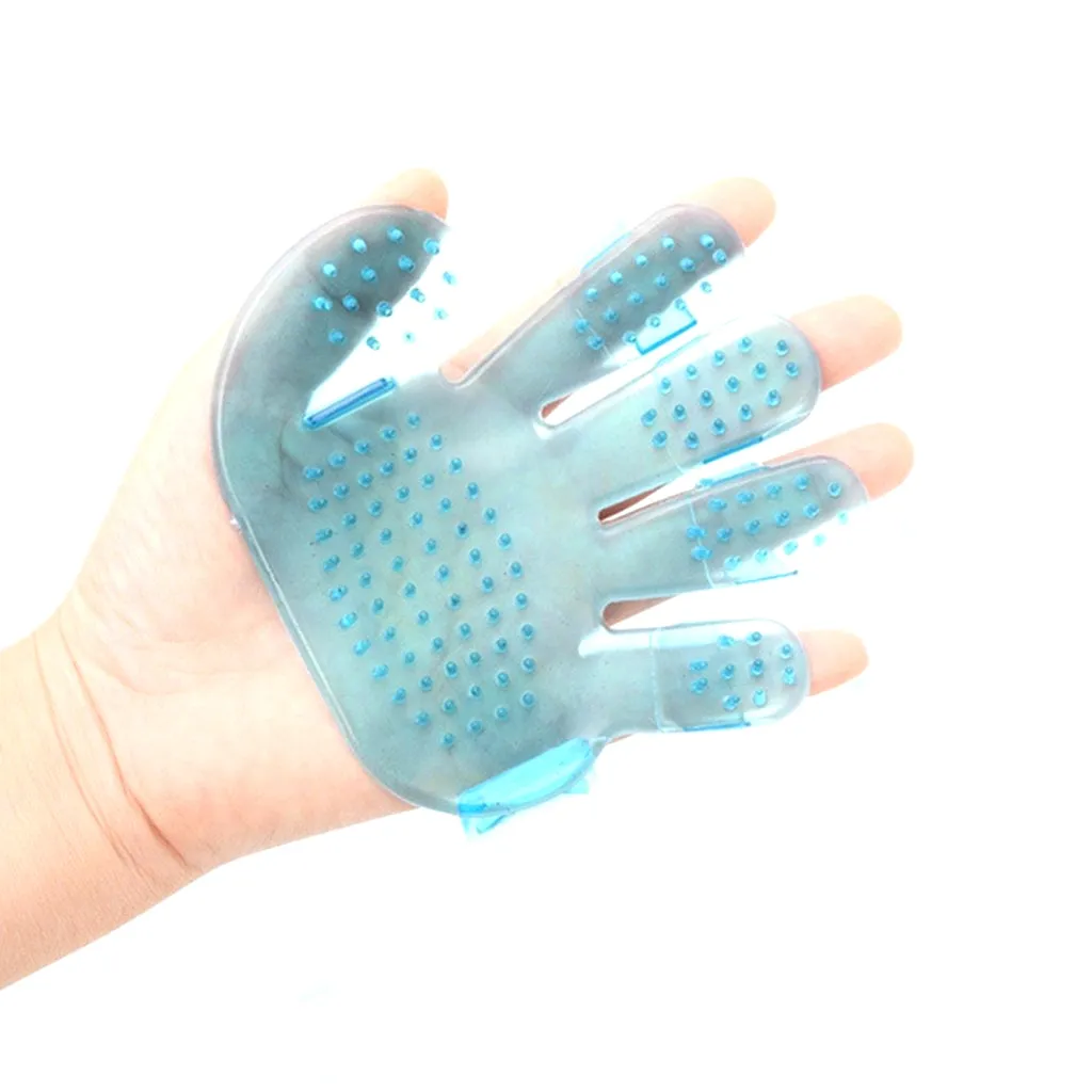 Rubber Pet Cleaning Massaging Grooming Glove Brush Safety for Pets from Mites / Lice / Ticks for Dog / Puppy / Kitten / Cat-Assorted Colour