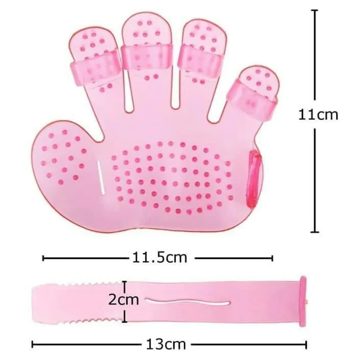 Rubber Pet Cleaning Massaging Grooming Glove Brush Safety for Pets from Mites / Lice / Ticks for Dog / Puppy / Kitten / Cat-Assorted Colour