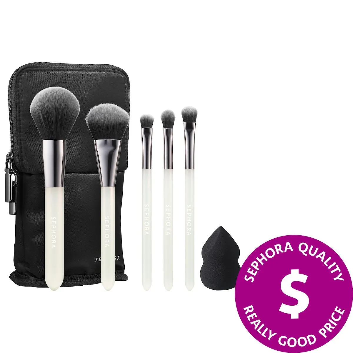 Sephora Deluxe Charcoal Antibacterial Brush Kit