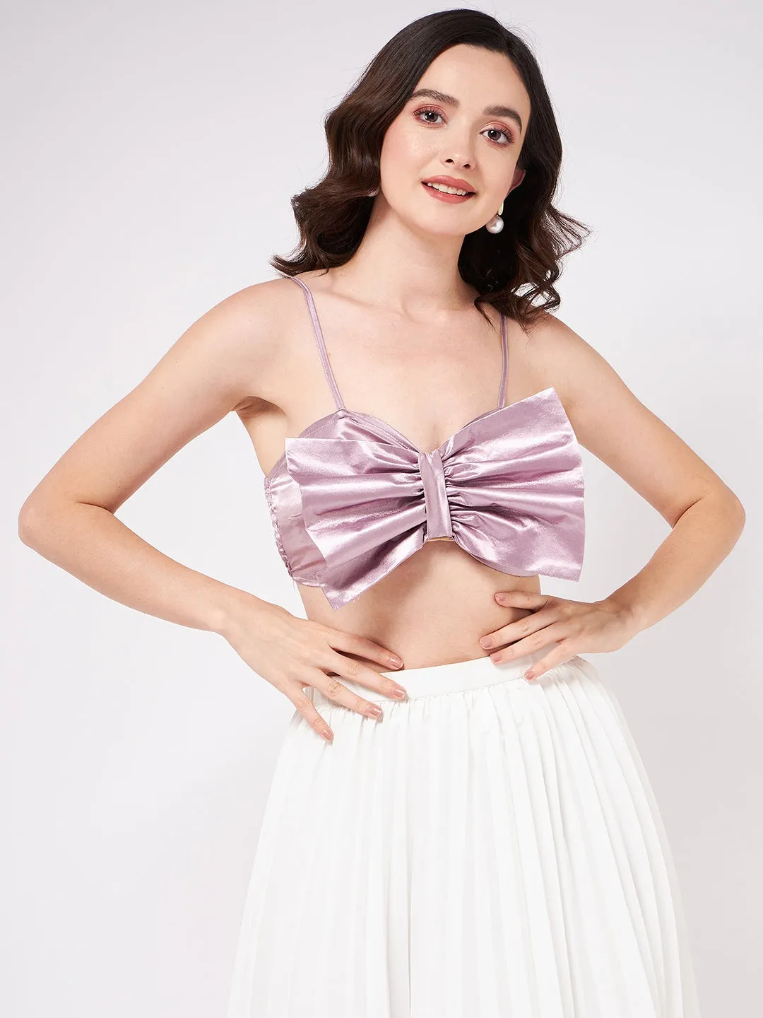 Solid Bow Bralette Top