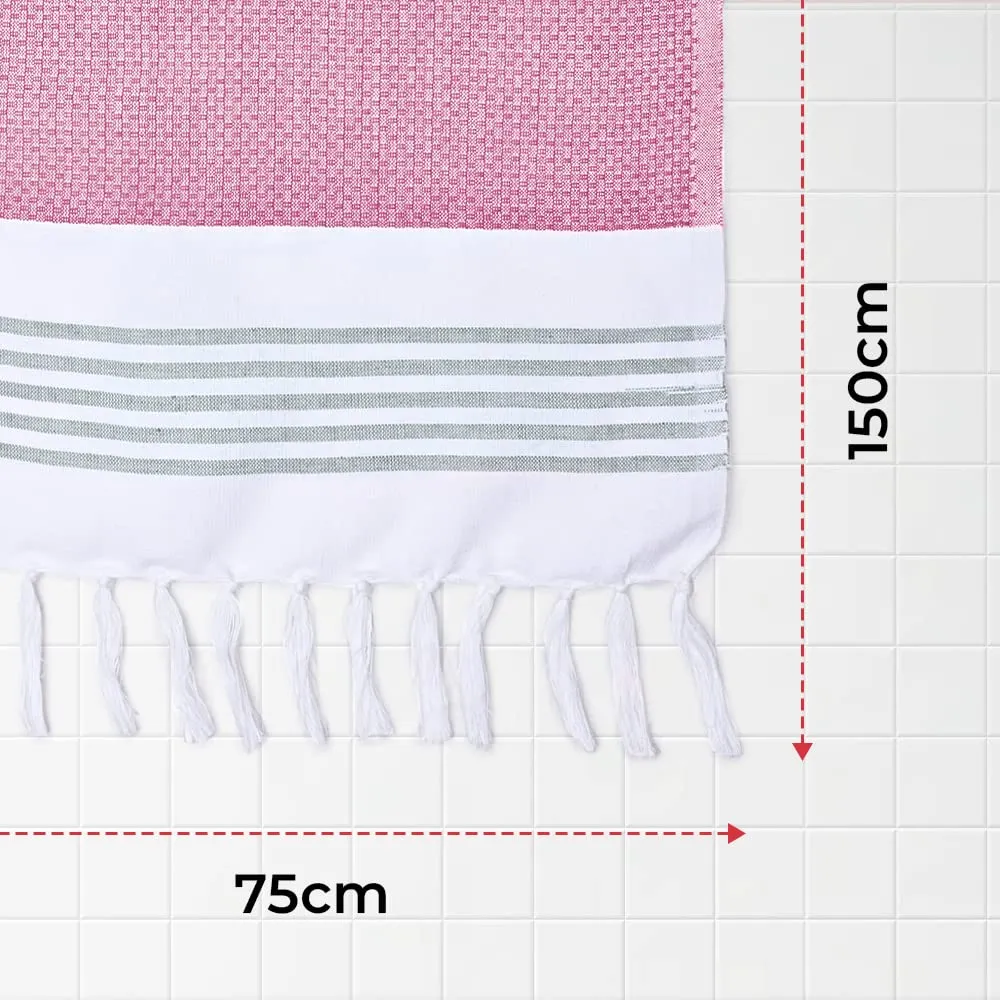 The Better Home 100% Cotton Turkish Bath Towel | Quick Drying Cotton Towel | Light Weight, Soft & Absorbent Turkish Towel (Pack of 1, Pink)