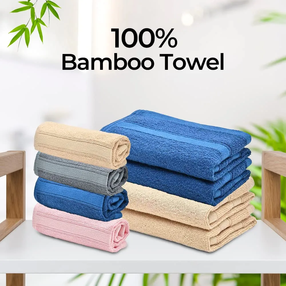 The Better Home Bamboo Face Hand Towel (60cmx40cm) 600gsm | Small Bath Towel | Soft Anti-Odour High Absorbency Spa Towel for Men, Women, Gym | Quick Dry Towel | Micro Fiber Wash Basin Towels (Pink)