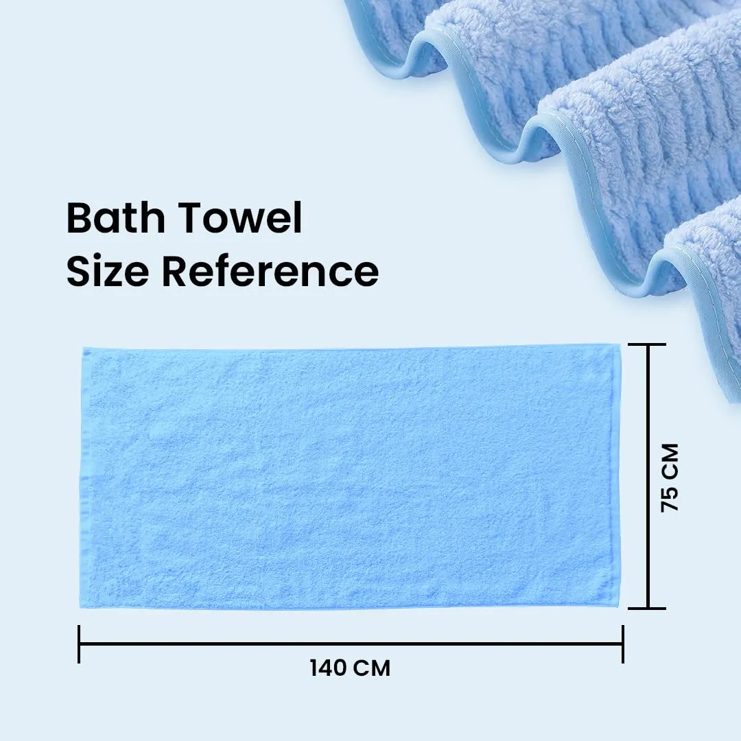 The Better Home Microfiber Bath Towel for Bath | Soft, Lightweight, Absorbent and Quick Drying Bath Towel for Men & Women | 140cm X 70cm (Pack of 4, Pink Beige) (Pack of 2, Blue)