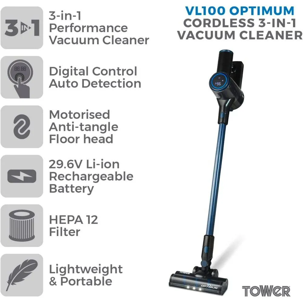 Tower VL100 Optimum 3-in-1 Cordless Vacuum Cleaner