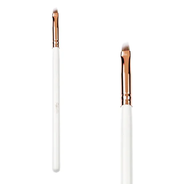 Vegan Angled Eye/Brow Brush - White & Rose Gold